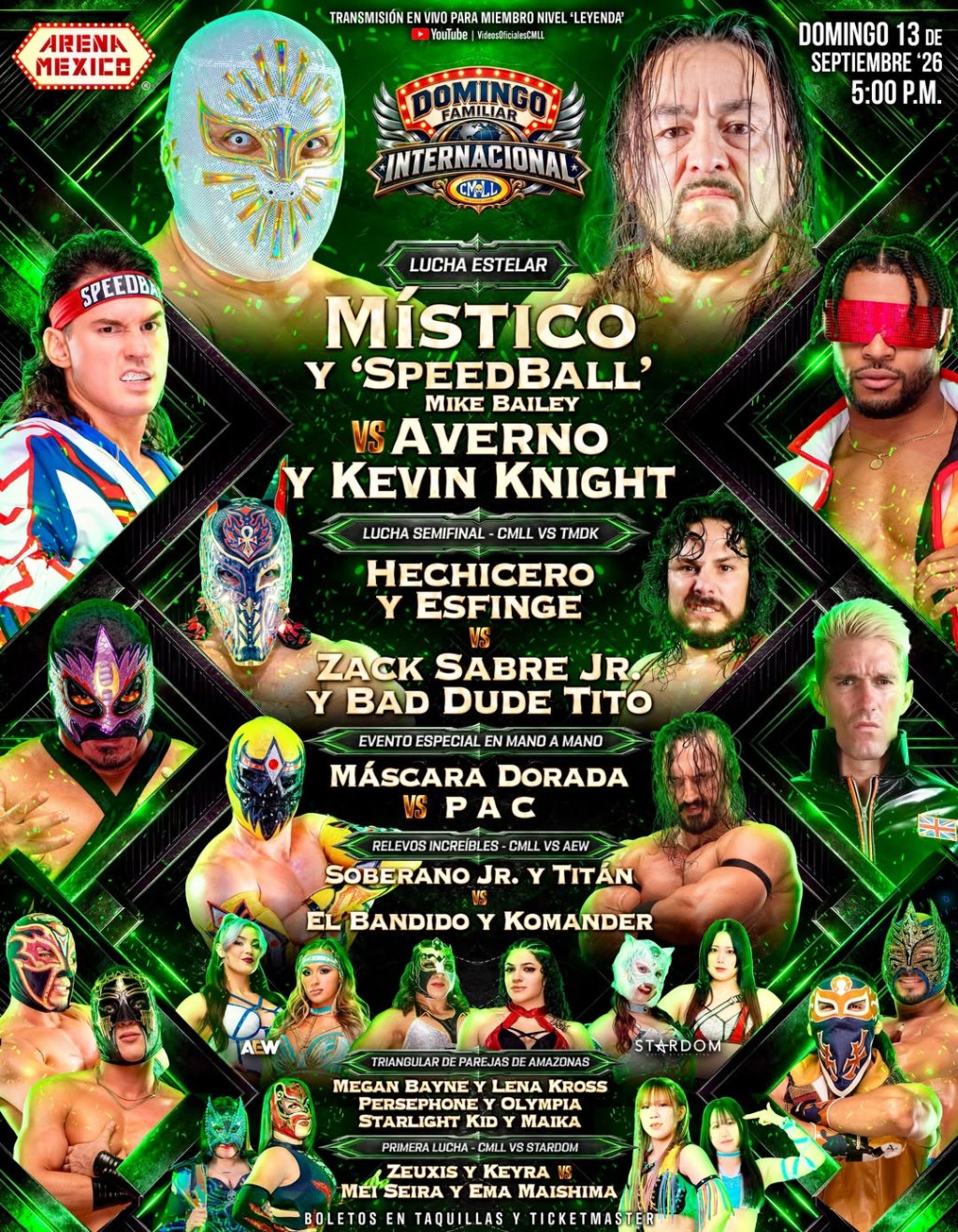 TRIPLEMANIÀ 34, Marigold,  CMLL & MORE:  RESULTS (9/13/2026) PERSEPHONÈ, MEGAN BAYNE Starlight Kid &&nbsp;More
